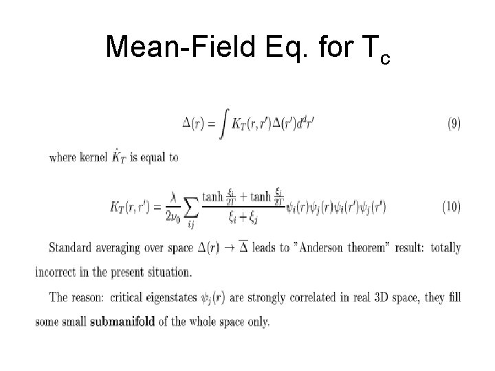 Mean-Field Eq. for Tc 