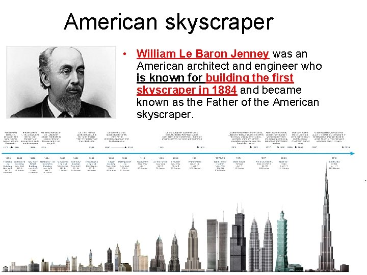 American skyscraper • William Le Baron Jenney was an American architect and engineer who