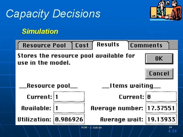 Capacity Decisions Simulation Figure 4. 8 POM - J. Galván 24 4 -24 