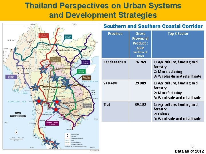 Thailand Perspectives on Urban Systems and Development Strategies Southern and Southern Coastal Corridor Province