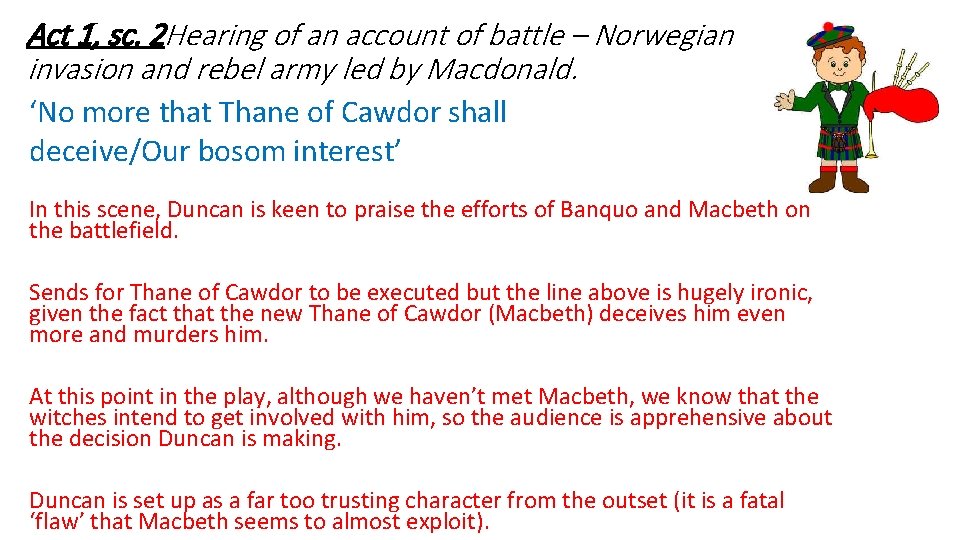 Act 1, sc. 2 Hearing of an account of battle – Norwegian invasion and Act 1, sc. 2 Hearing of an account of battle – Norwegian invasion and