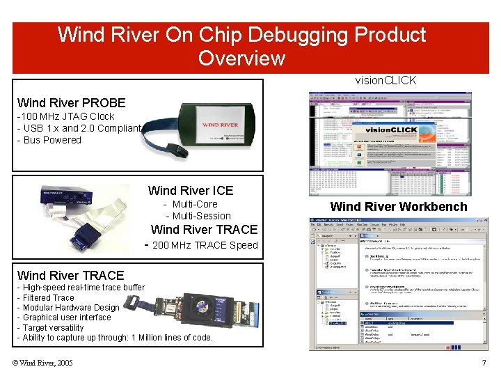 Wind River On Chip Debugging Product Overview vision. CLICK Wind River PROBE -100 MHz Wind River On Chip Debugging Product Overview vision. CLICK Wind River PROBE -100 MHz