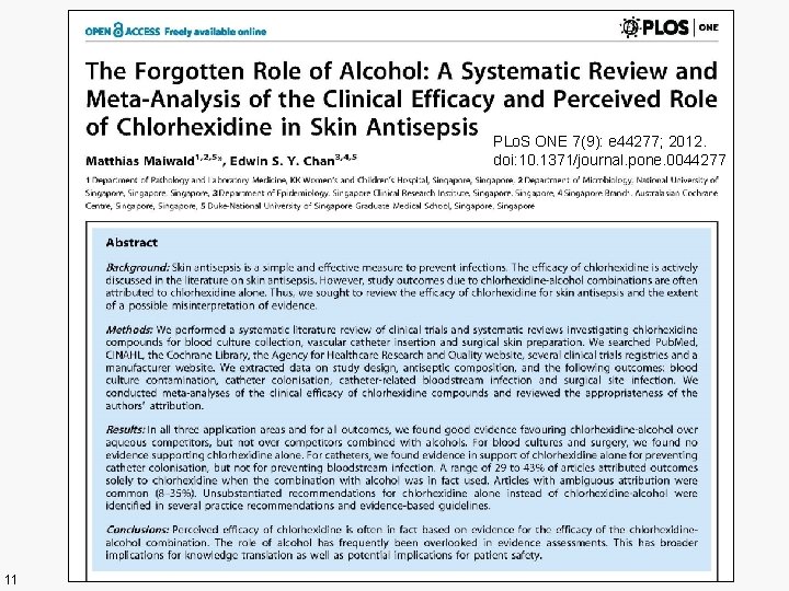 PLo. S ONE 7(9): e 44277; 2012. doi: 10. 1371/journal. pone. 0044277 11 
