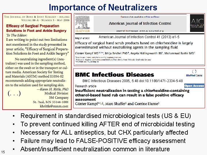 Importance of Neutralizers American Journal of Infection Control 41 (2013) e 1 -5 BMC