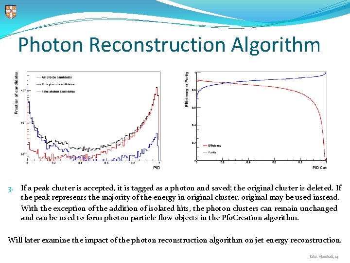 Photon Reconstruction Algorithm 3. If a peak cluster is accepted, it is tagged as Photon Reconstruction Algorithm 3. If a peak cluster is accepted, it is tagged as