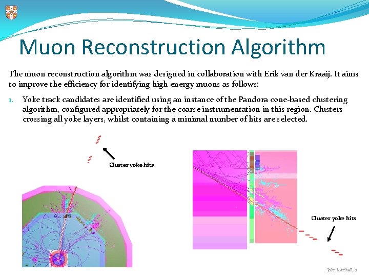 Muon Reconstruction Algorithm The muon reconstruction algorithm was designed in collaboration with Erik van Muon Reconstruction Algorithm The muon reconstruction algorithm was designed in collaboration with Erik van