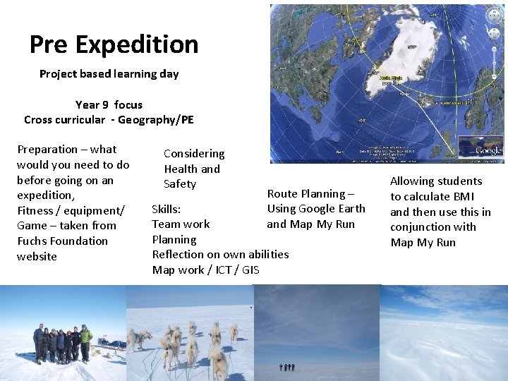 Pre Expedition Project based learning day Year 9 focus Cross curricular - Geography/PE Preparation