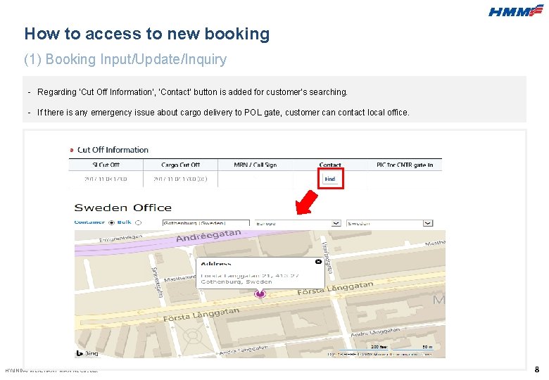 How to access to new booking (1) Booking Input/Update/Inquiry - Regarding ‘Cut Off Information’,