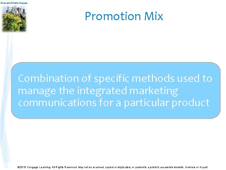 ©wecand/Getty. Images Promotion Mix Combination of specific methods used to manage the integrated marketing ©wecand/Getty. Images Promotion Mix Combination of specific methods used to manage the integrated marketing