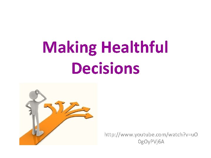 Making Healthful Decisions http: //www. youtube. com/watch? v=u. O 0 g. Oy. PVj 6