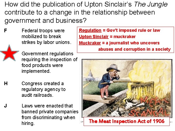 How did the publication of Upton Sinclair’s The Jungle contribute to a change in