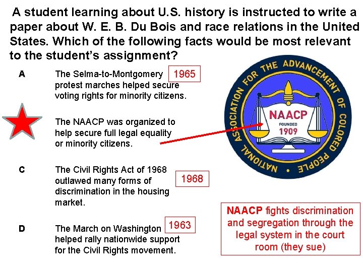 A student learning about U. S. history is instructed to write a paper about