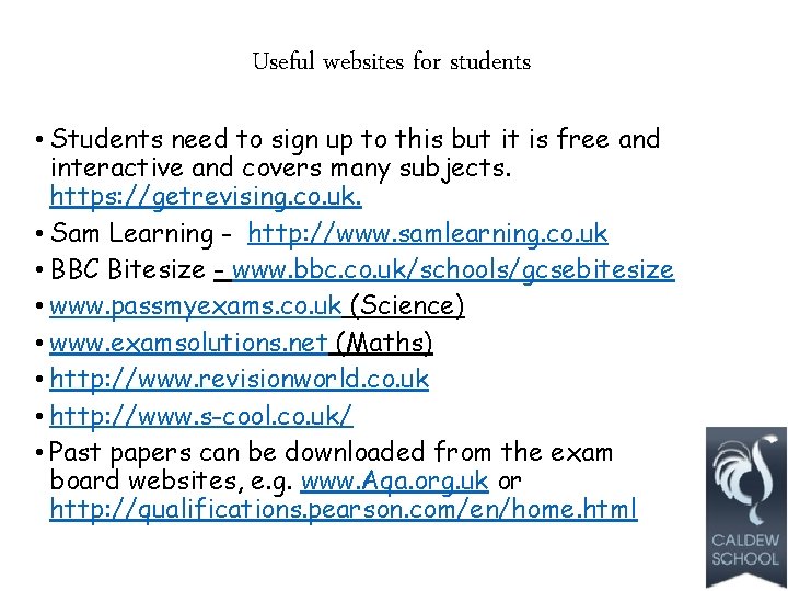 Useful websites for students • Students need to sign up to this but it