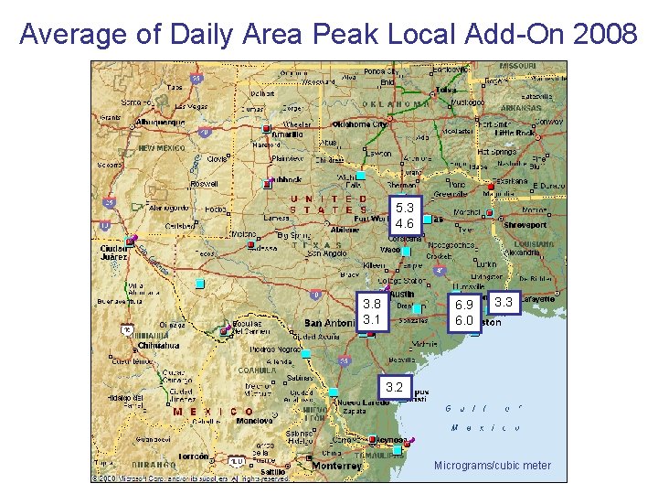 Average of Daily Area Peak Local Add-On 2008 5. 3 4. 6 3. 8