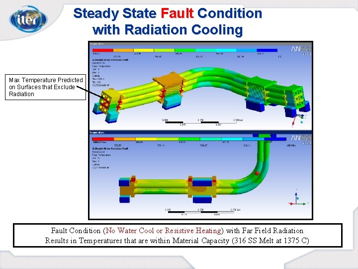 Steady State Fault Condition with Radiation Cooling Max Temperature Predicted on Surfaces that Exclude