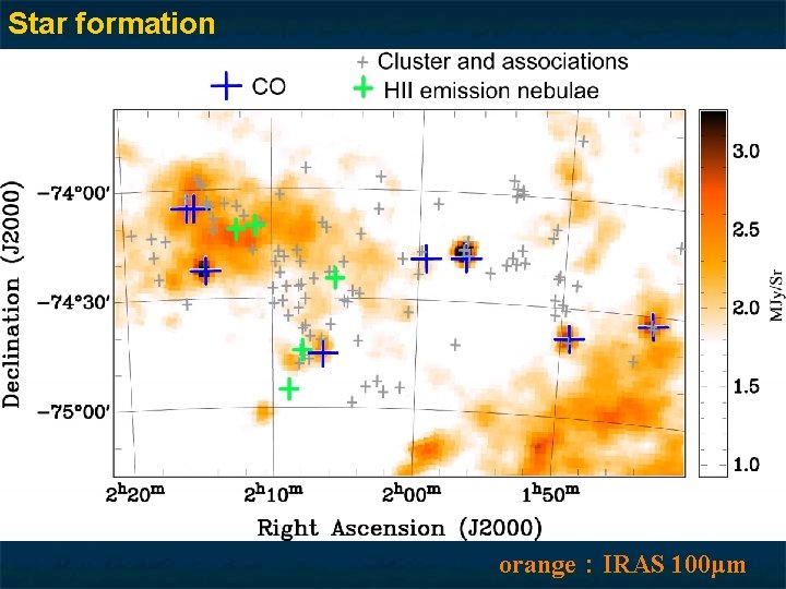 Star formation orange：IRAS 100μm 