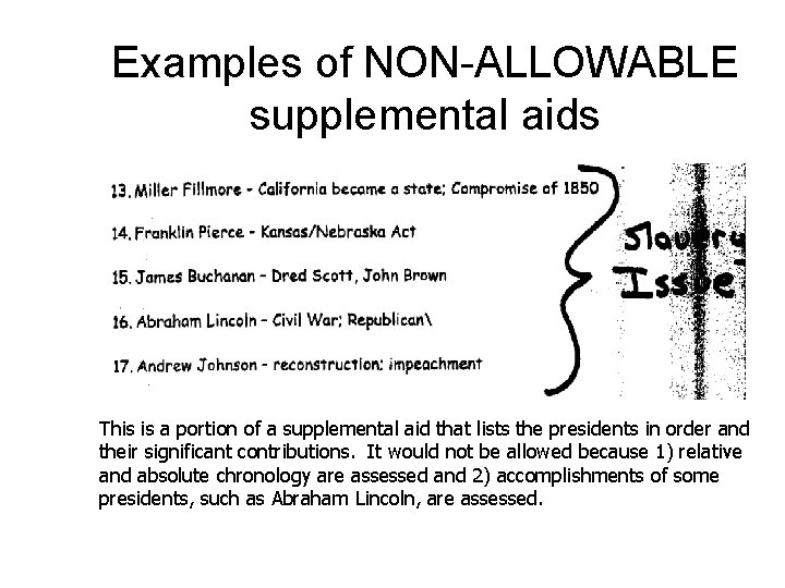 Examples of NON-ALLOWABLE supplemental aids This is a portion of a supplemental aid that