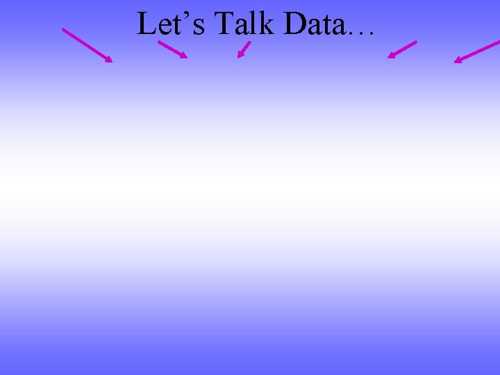Let’s Talk Data… 