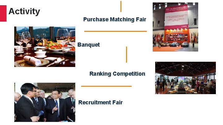 Activity Purchase Matching Fair Banquet Ranking Competition Recruitment Fair 