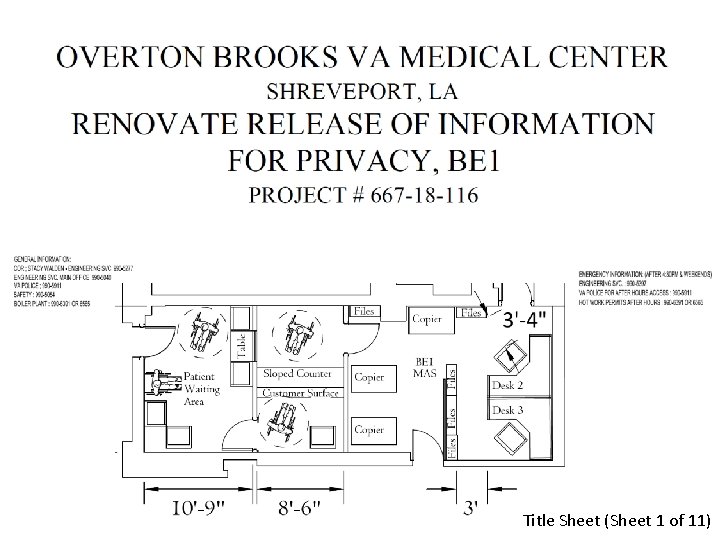 Title Sheet (Sheet 1 of 11) 