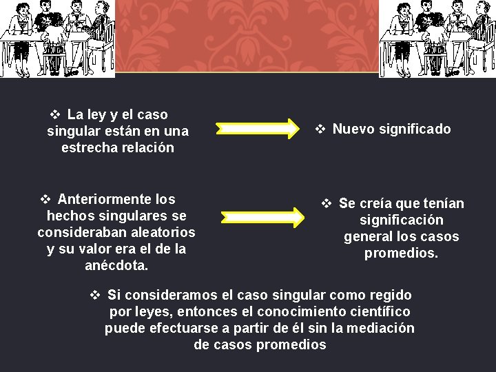 v La ley y el caso singular están en una estrecha relación v Anteriormente