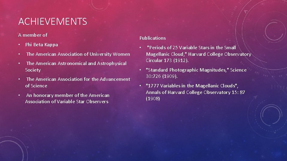 ACHIEVEMENTS A member of • Phi Beta Kappa • The American Association of University