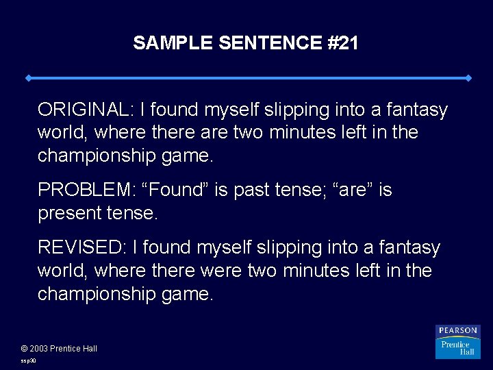 SAMPLE SENTENCE #21 ORIGINAL: I found myself slipping into a fantasy world, where there