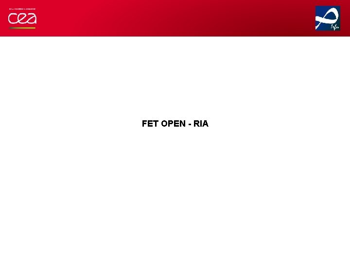 FET OPEN - RIA 