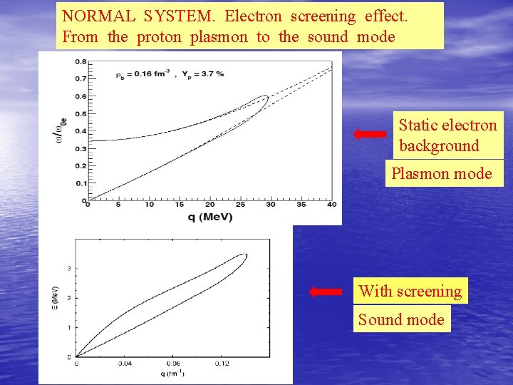 NORMAL SYSTEM. Electron screening effect. From the proton plasmon to the sound mode Static