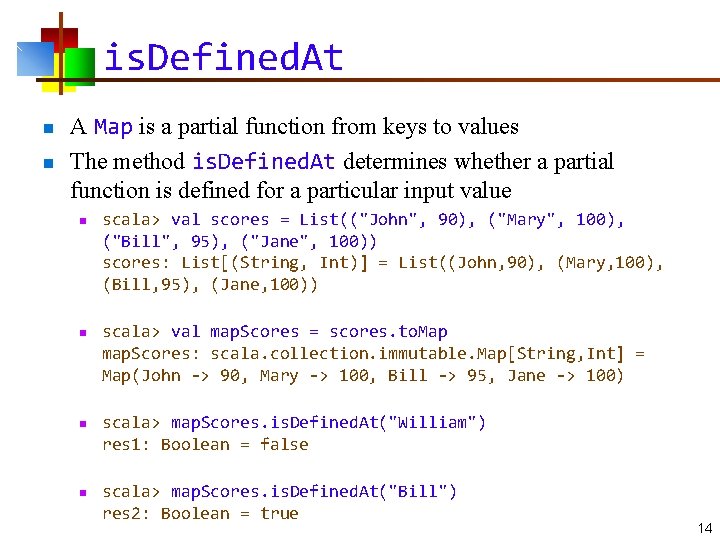 is. Defined. At n n A Map is a partial function from keys to is. Defined. At n n A Map is a partial function from keys to