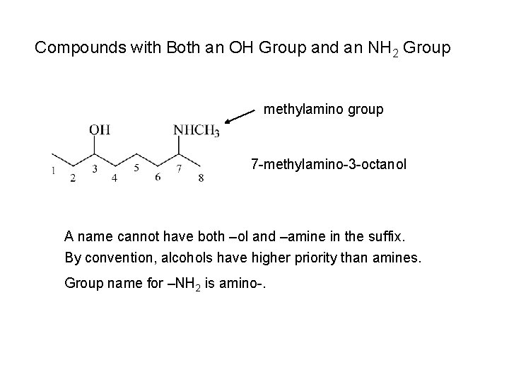 Compounds with Both an OH Group and an NH 2 Group methylamino group 7