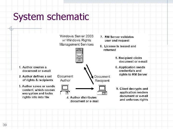 System schematic 39 