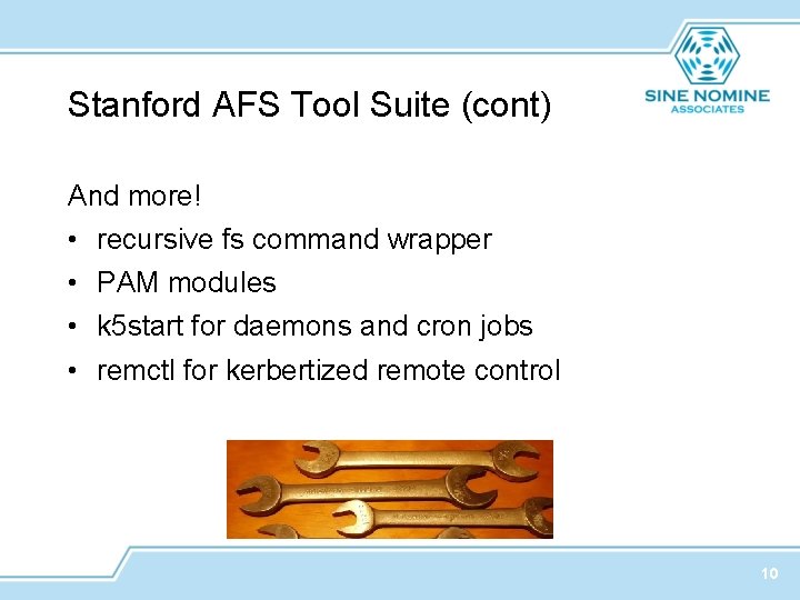 Stanford AFS Tool Suite (cont) And more! • • recursive fs command wrapper PAM