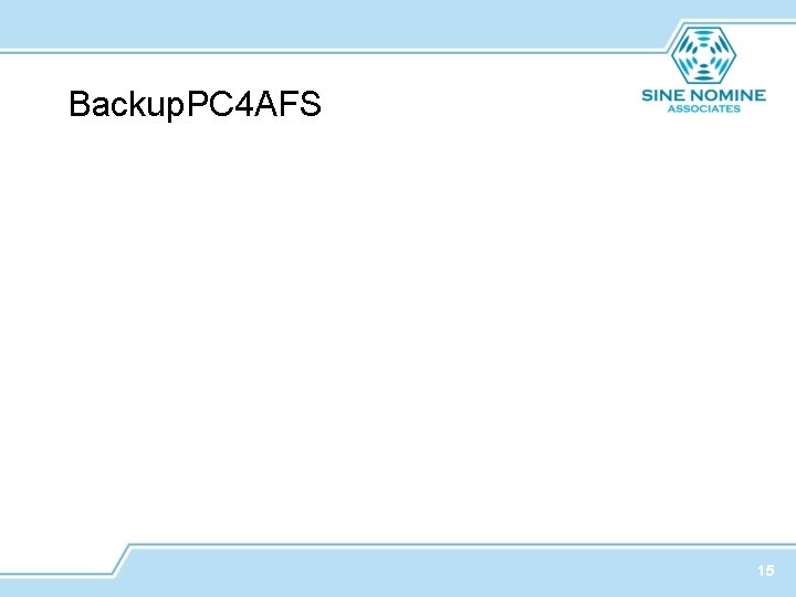 Backup. PC 4 AFS 15 