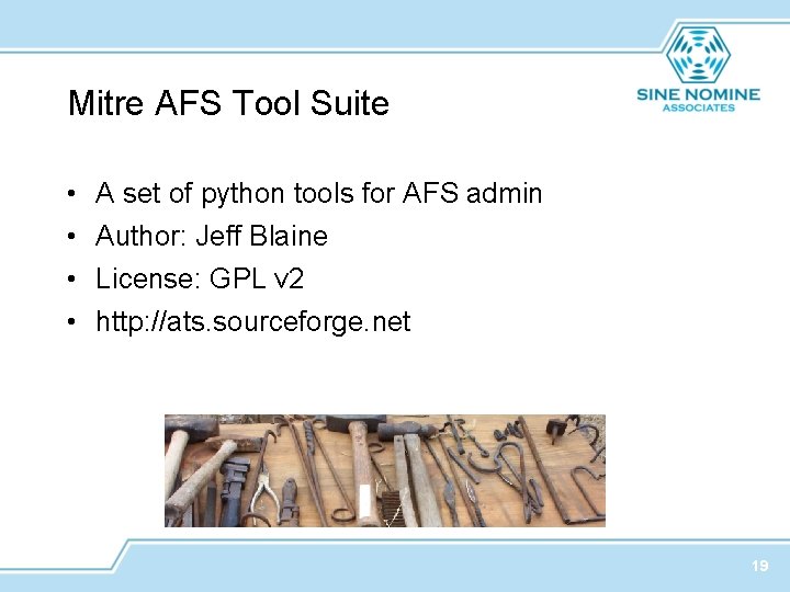 Mitre AFS Tool Suite • • A set of python tools for AFS admin