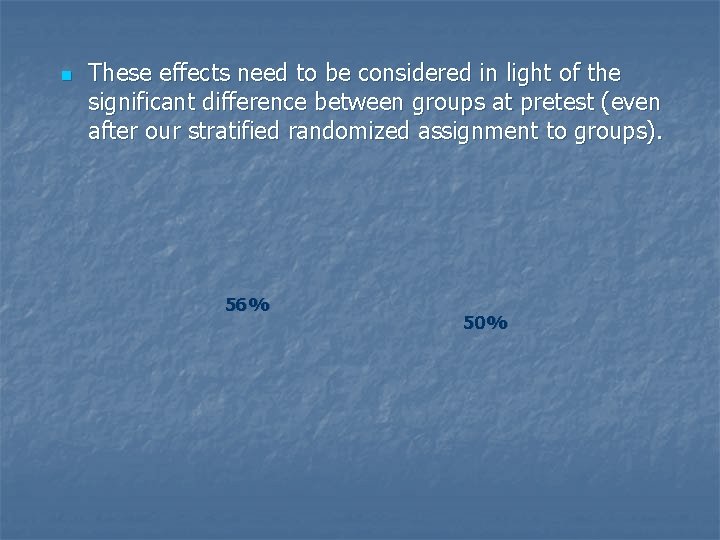 n These effects need to be considered in light of the significant difference between n These effects need to be considered in light of the significant difference between