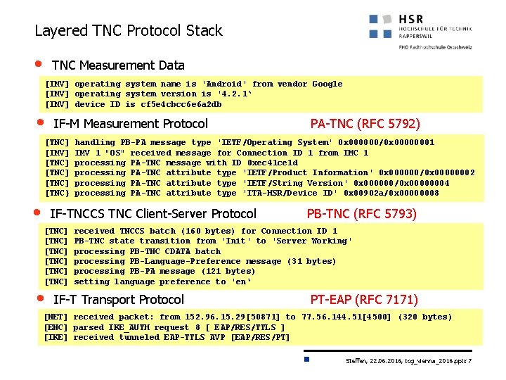 Layered TNC Protocol Stack • TNC Measurement Data [IMV] operating system name is 'Android'