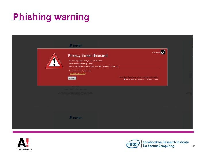 Phishing warning 18 