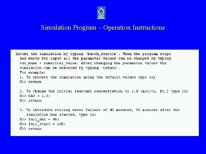 Simulation Program – Operation Instructions 