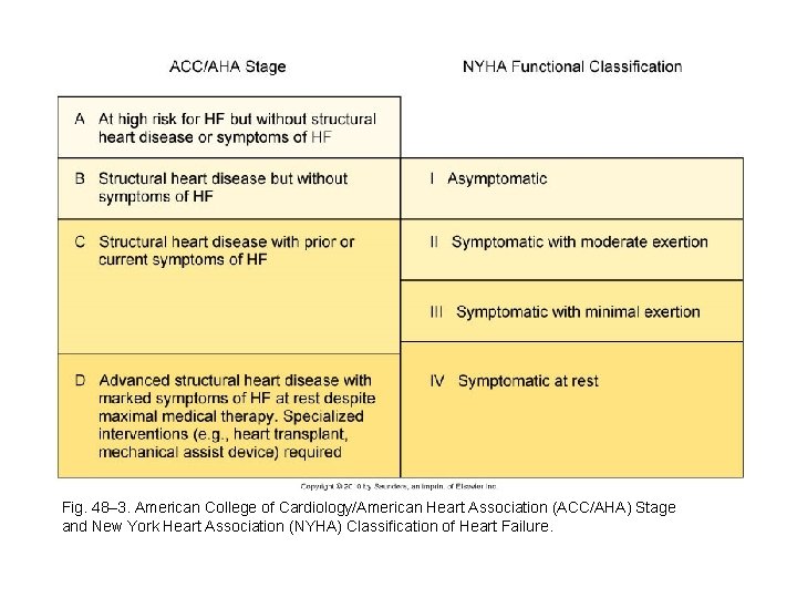 Fig. 48– 3. American College of Cardiology/American Heart Association (ACC/AHA) Stage and New York