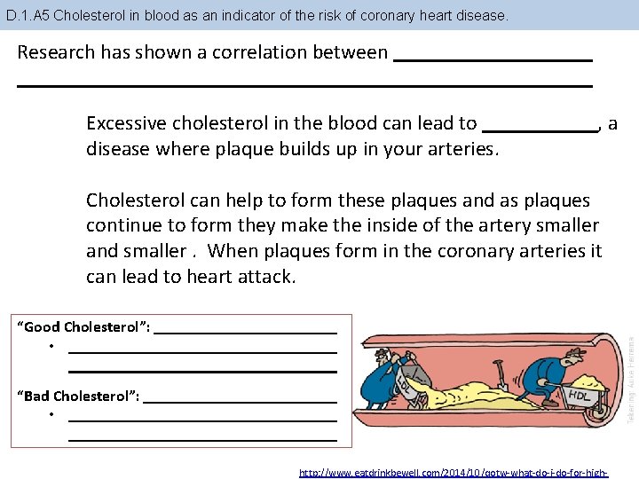 D. 1. A 5 Cholesterol in blood as an indicator of the risk of