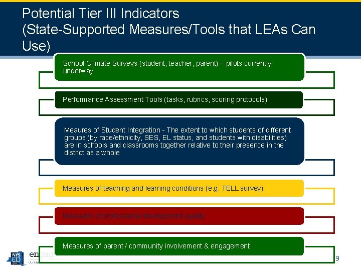 Potential Tier III Indicators (State-Supported Measures/Tools that LEAs Can Use) School Climate Surveys (student,