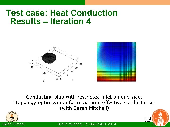 Test case: Heat Conduction Results – Iteration 4 Conducting slab with restricted inlet on Test case: Heat Conduction Results – Iteration 4 Conducting slab with restricted inlet on