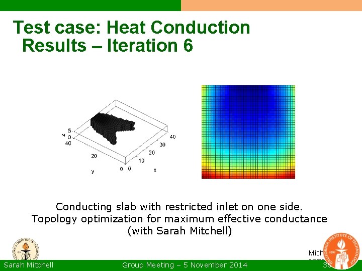 Test case: Heat Conduction Results – Iteration 6 Conducting slab with restricted inlet on Test case: Heat Conduction Results – Iteration 6 Conducting slab with restricted inlet on