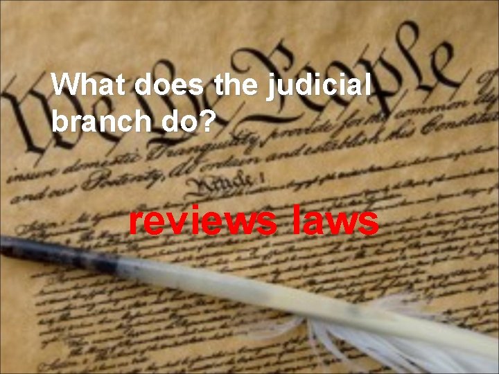 What does the judicial branch do? reviews laws 