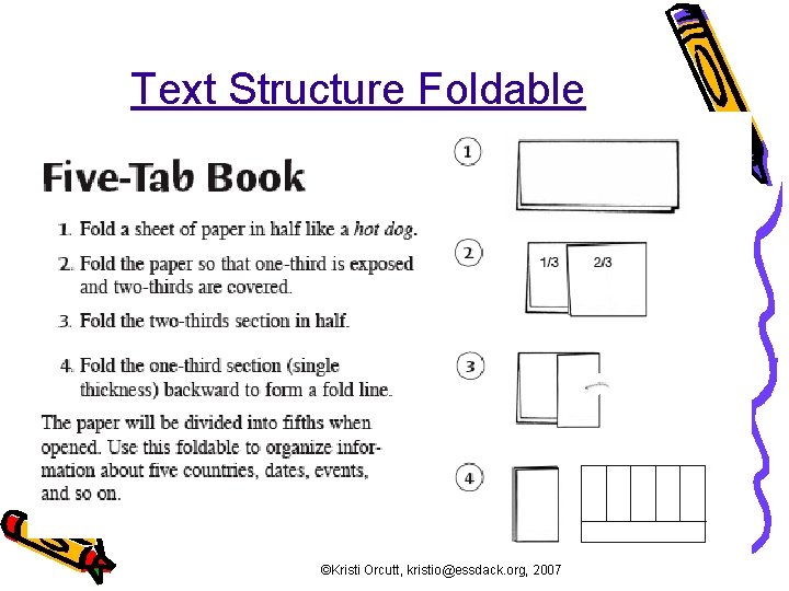 Text Structure Foldable ©Kristi Orcutt, kristio@essdack. org, 2007 
