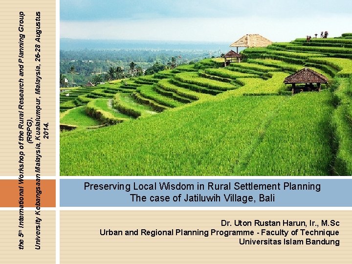 Reaching Rural Initiative the 5 th International Workshop of the Rural