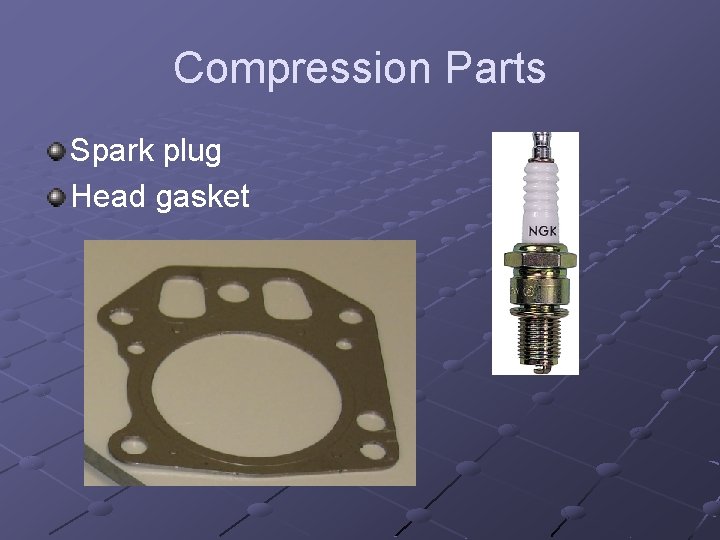 Compression Parts Spark plug Head gasket 