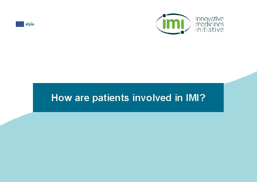 How are patients involved in IMI? 