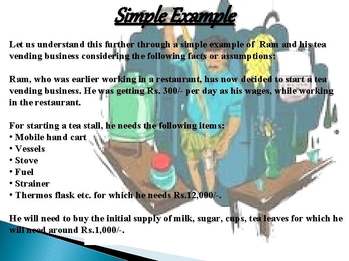 Simple Example Let us understand this further through a simple example of Ram and